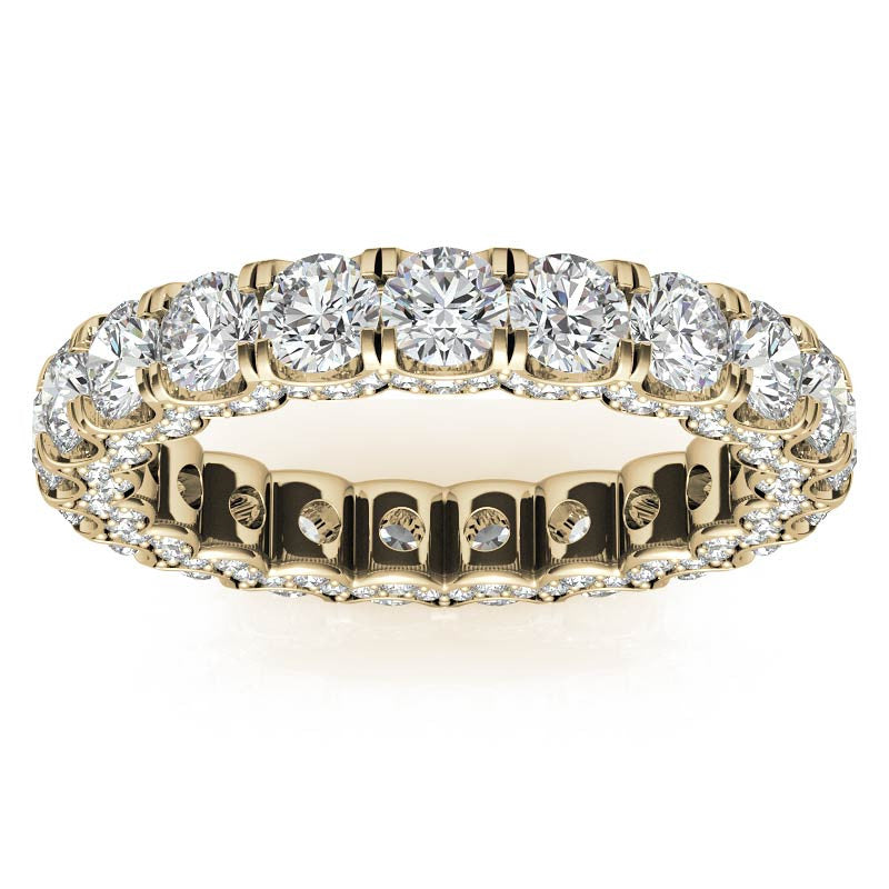 Round Pave Style U-Prong Moissanite Eternity Band