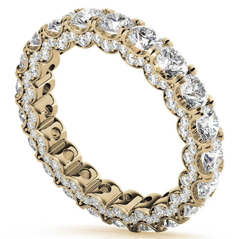Round Pave Style U-Prong Moissanite Eternity Band