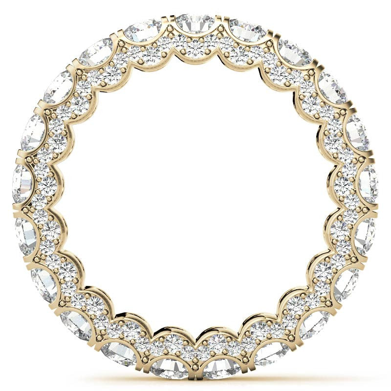 Round Pave Style U-Prong Moissanite Eternity Band
