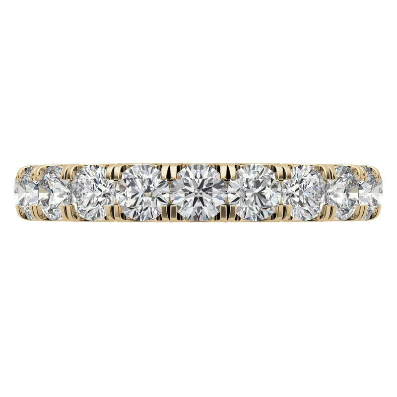 Round Pave Style U-Prong Moissanite Eternity Band