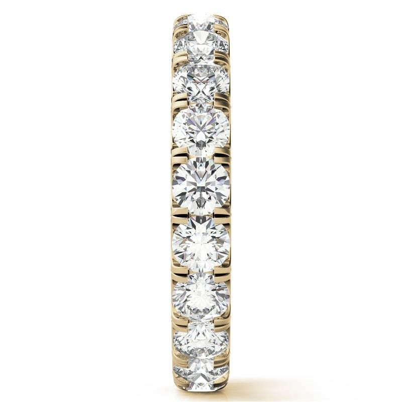 Round Pave Style U-Prong Moissanite Eternity Band