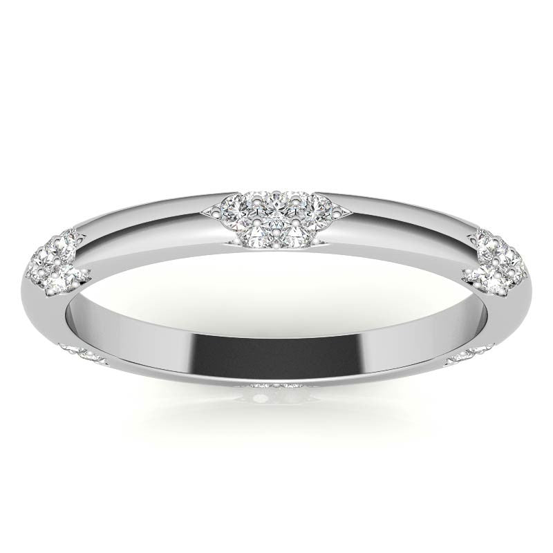 Lace Detail Moissanite Eternity Ring