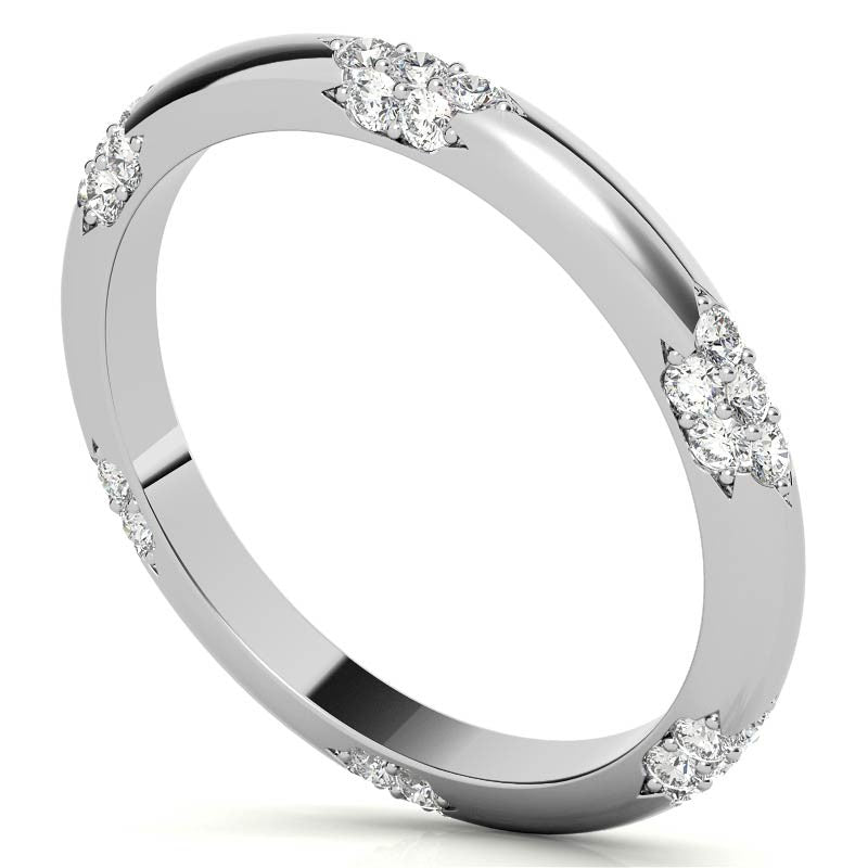 Lace Detail Moissanite Eternity Ring
