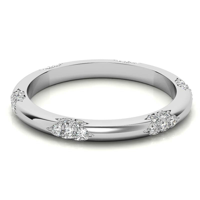 Lace Detail Moissanite Eternity Ring