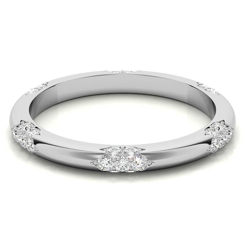 Lace Detail Moissanite Eternity Ring