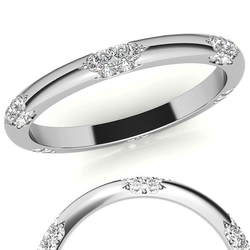 Lace Detail Moissanite Eternity Ring