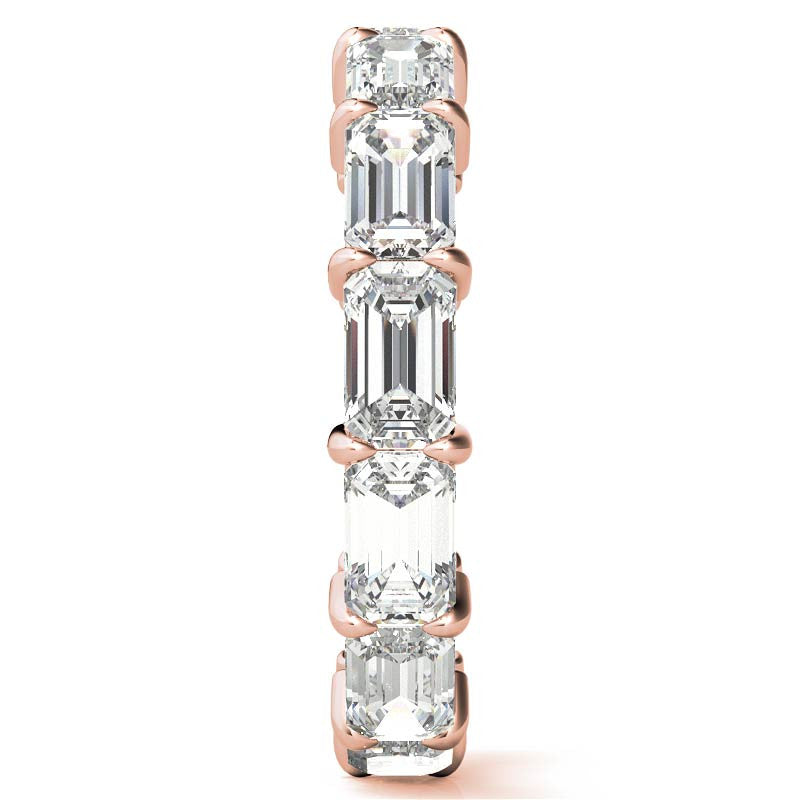 5x3mm Emerald Shared Prong Moissanite Eternity Ring
