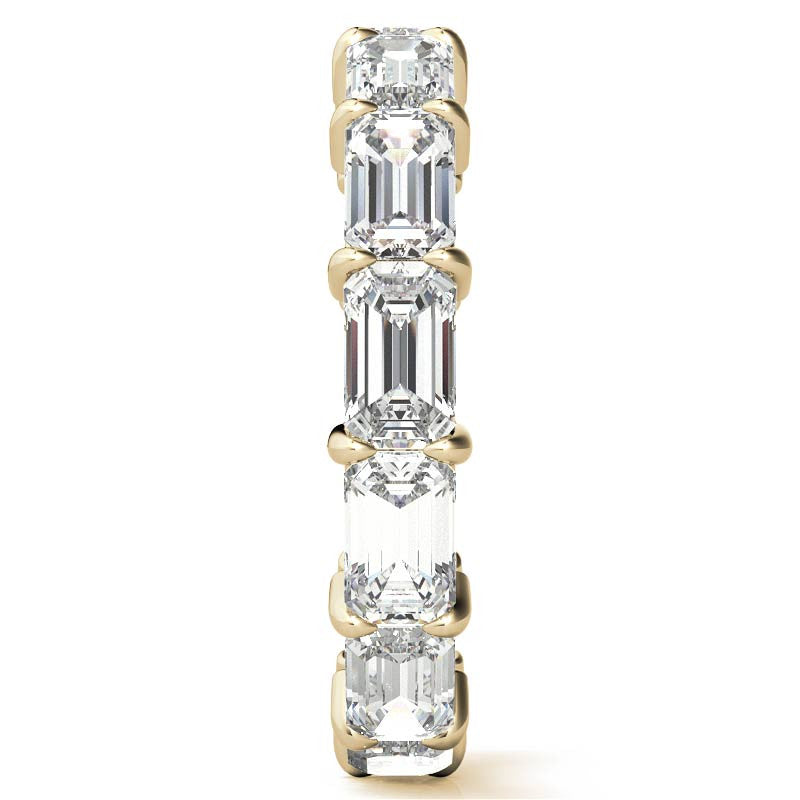 5x3mm Emerald Shared Prong Moissanite Eternity Ring