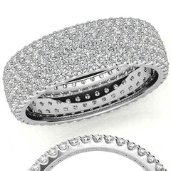 Round Brilliant Moissanite Pave Eternity Ring