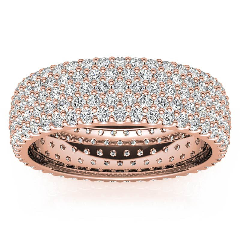 Round Brilliant Moissanite Pave Eternity Ring