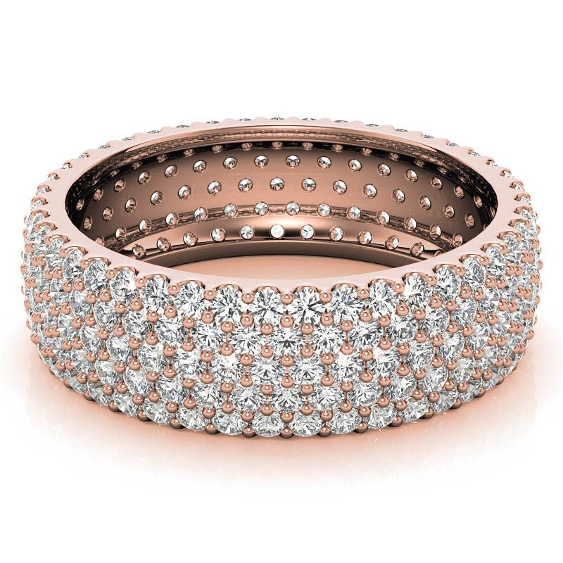 Round Brilliant Moissanite Pave Eternity Ring