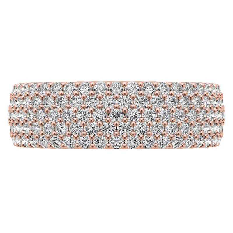 Round Brilliant Moissanite Pave Eternity Ring