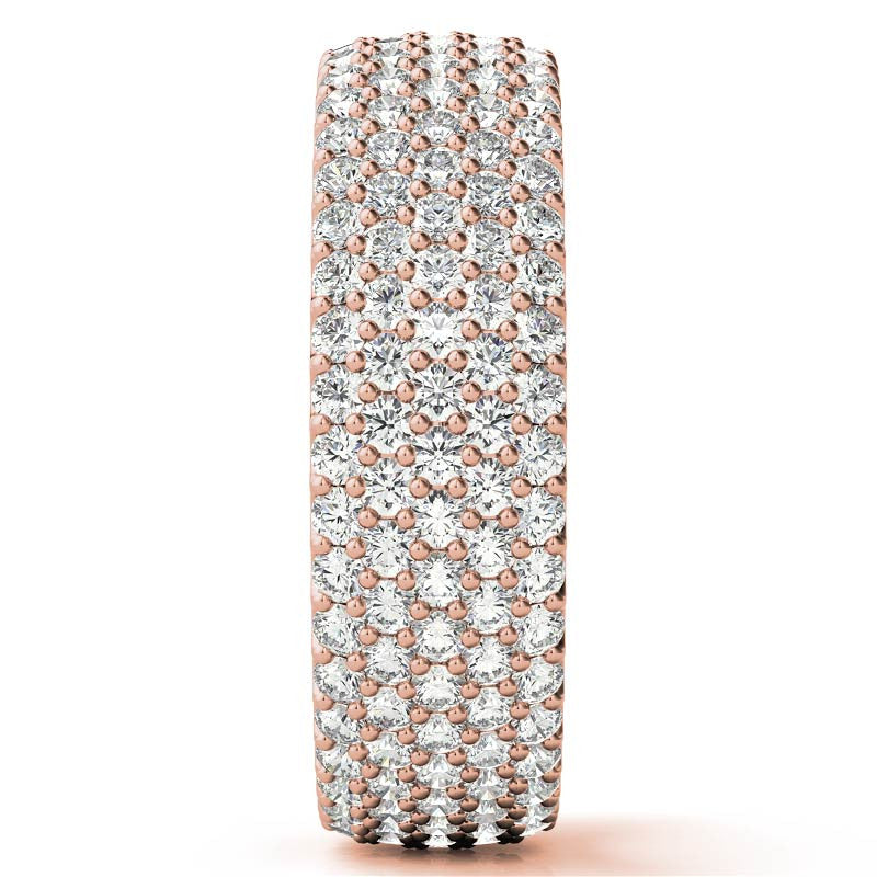 Round Brilliant Moissanite Pave Eternity Ring