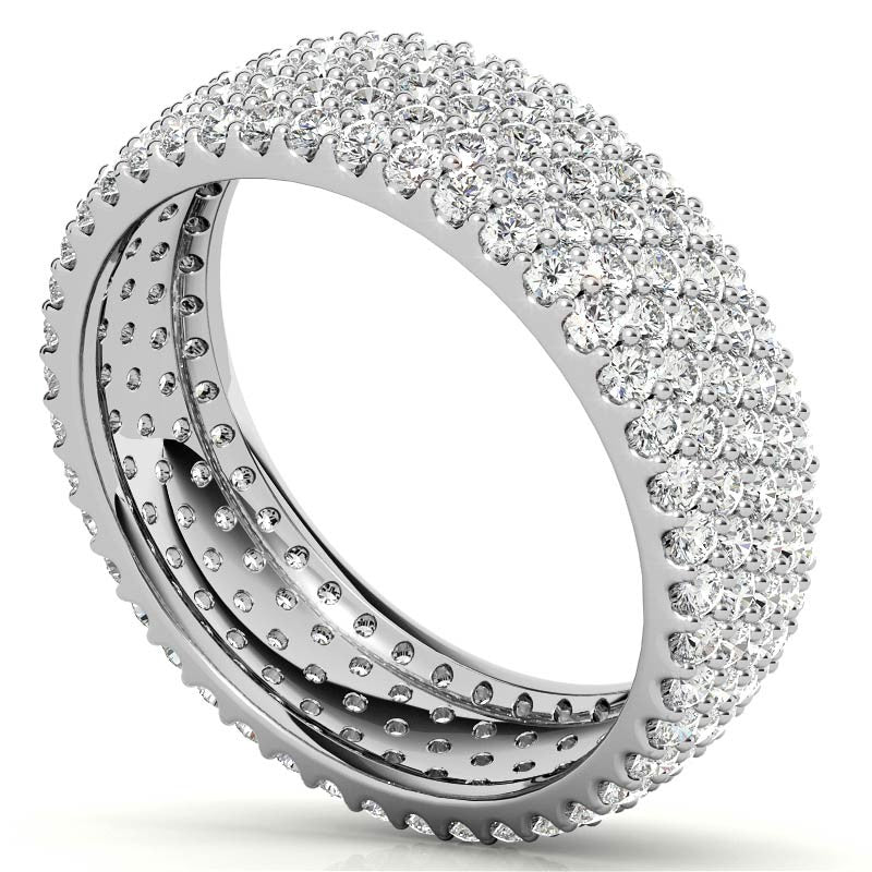 Round Brilliant Moissanite Pave Eternity Ring