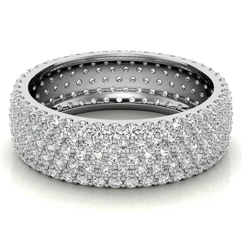 Round Brilliant Moissanite Pave Eternity Ring