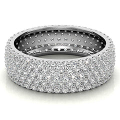 Round Brilliant Moissanite Pave Eternity Ring