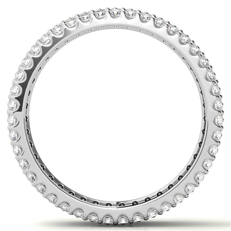 Round Brilliant Moissanite Pave Eternity Ring