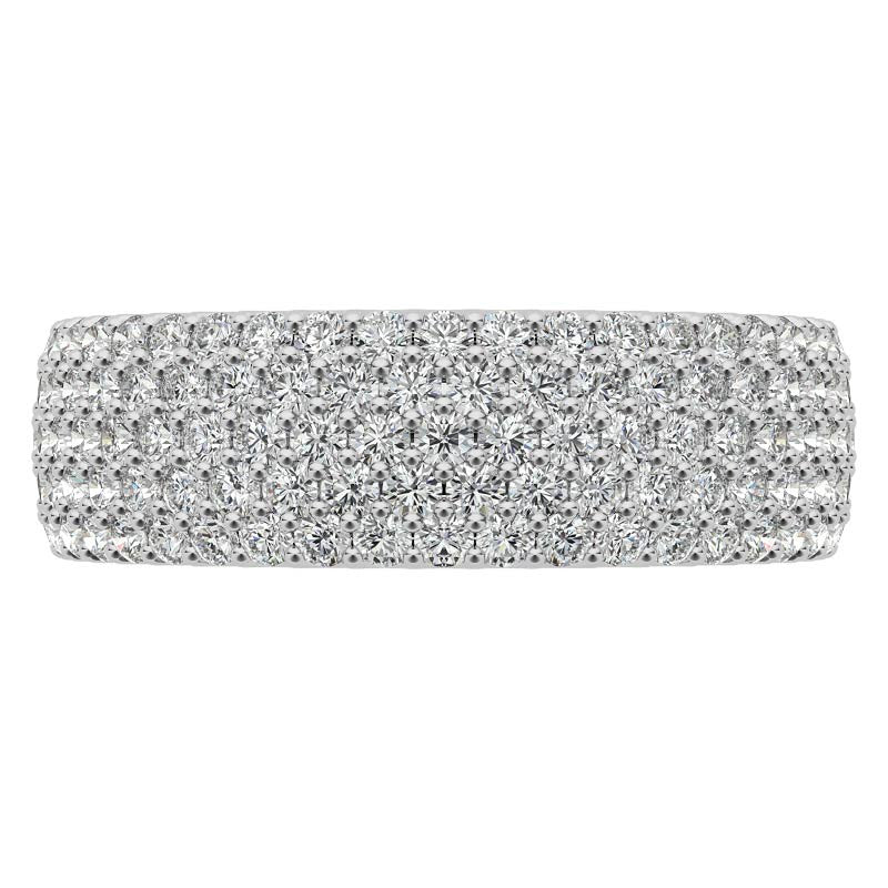 Round Brilliant Moissanite Pave Eternity Ring