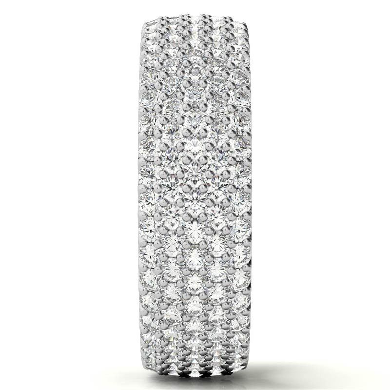 Round Brilliant Moissanite Pave Eternity Ring