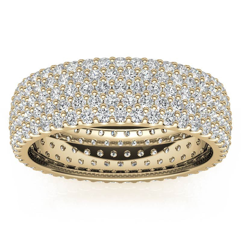 Round Brilliant Moissanite Pave Eternity Ring
