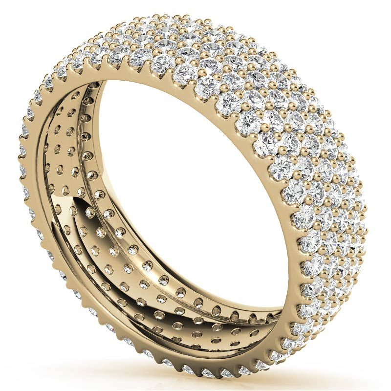 Round Brilliant Moissanite Pave Eternity Ring