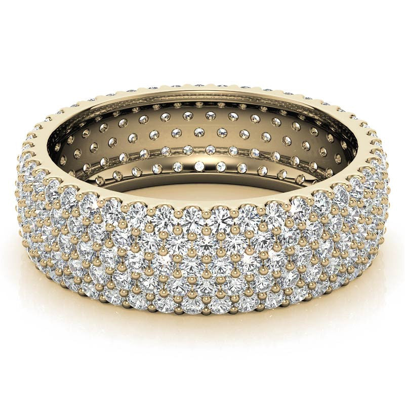 Round Brilliant Moissanite Pave Eternity Ring