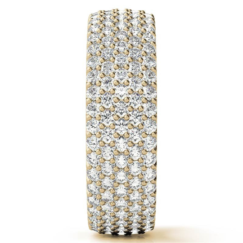 Round Brilliant Moissanite Pave Eternity Ring