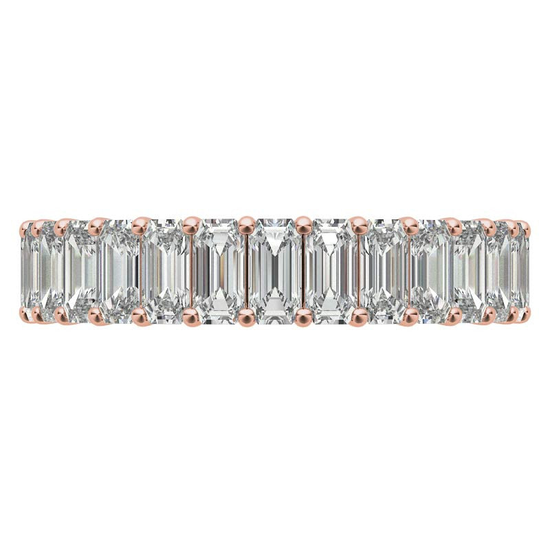 4x2mm Emerald Moissanite Eternity Ring