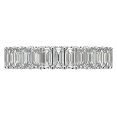 4x2mm Emerald Moissanite Eternity Ring