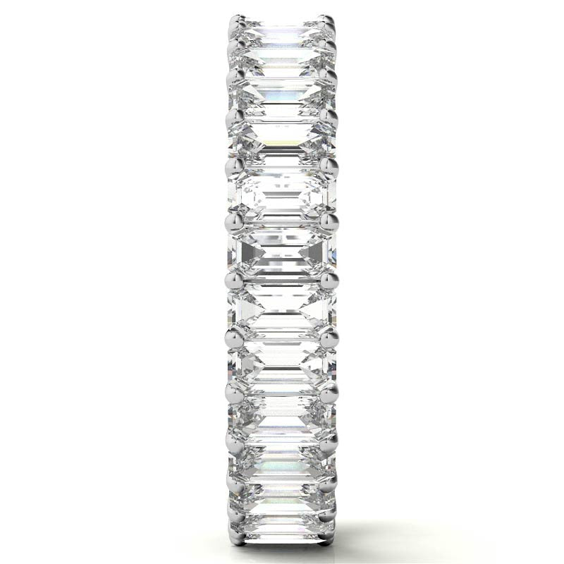 4x2mm Emerald Moissanite Eternity Ring