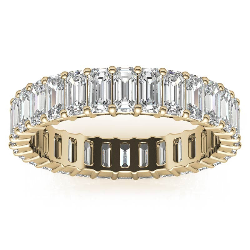 4x2mm Emerald Moissanite Eternity Ring