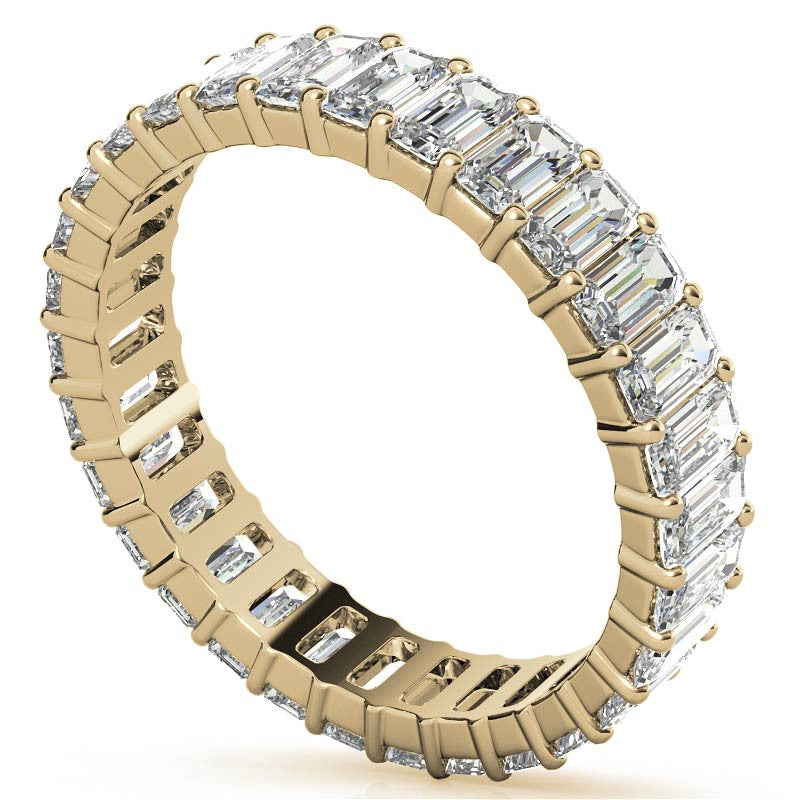 4x2mm Emerald Moissanite Eternity Ring