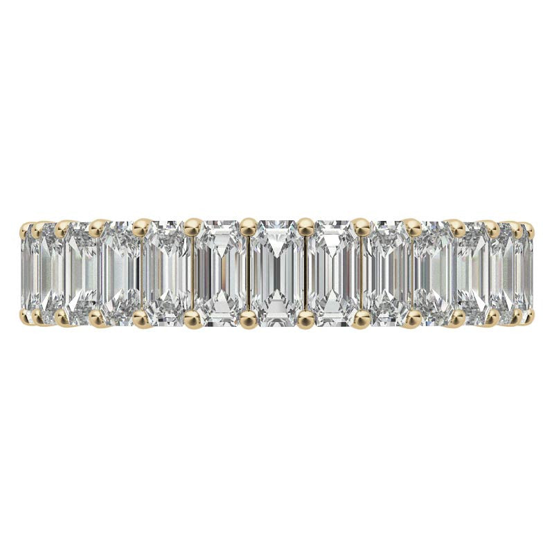 4x2mm Emerald Moissanite Eternity Ring