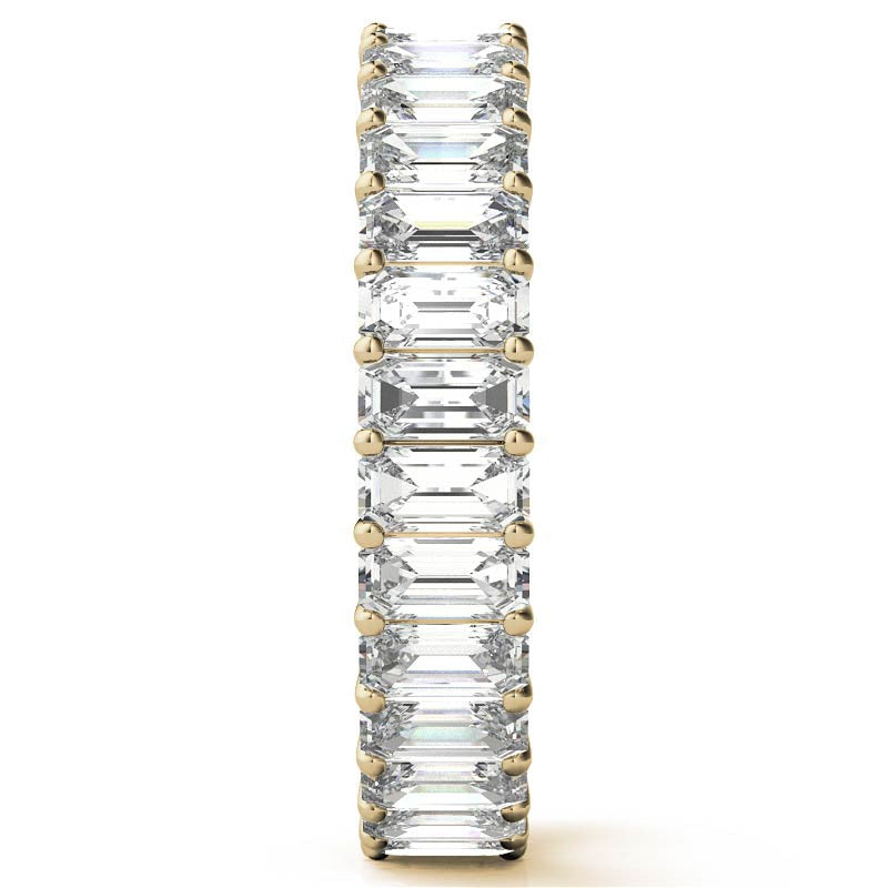4x2mm Emerald Moissanite Eternity Ring