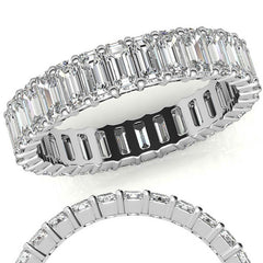 4x2mm Emerald Moissanite Eternity Ring