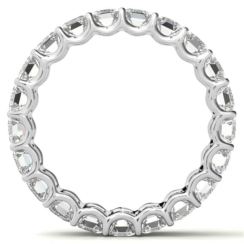 5x3mm U-Prong Emerald Moissanite Eternity Ring