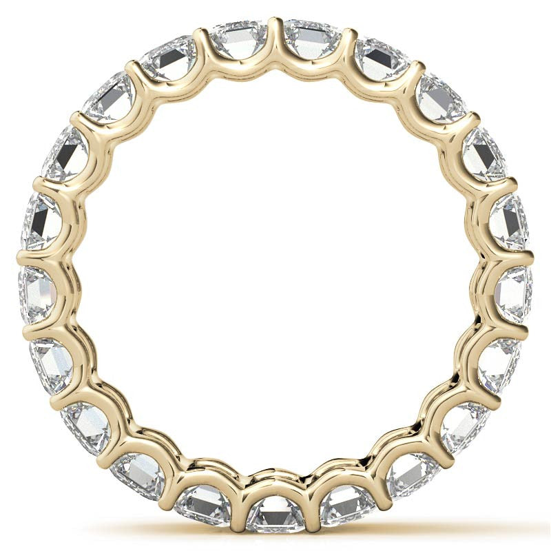 5x3mm U-Prong Emerald Moissanite Eternity Ring