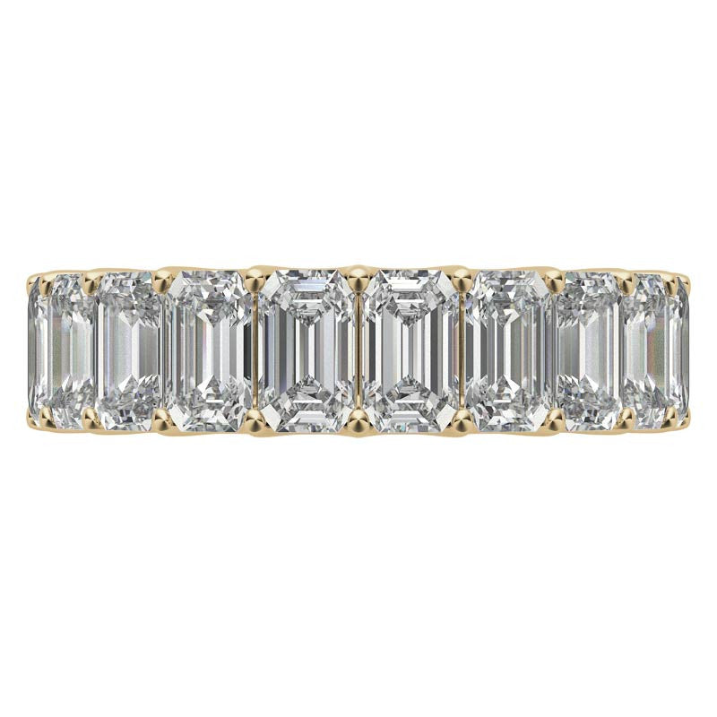 5x3mm U-Prong Emerald Moissanite Eternity Ring