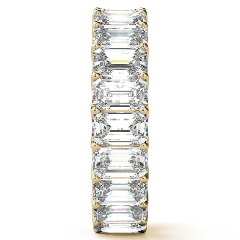 5x3mm U-Prong Emerald Moissanite Eternity Ring