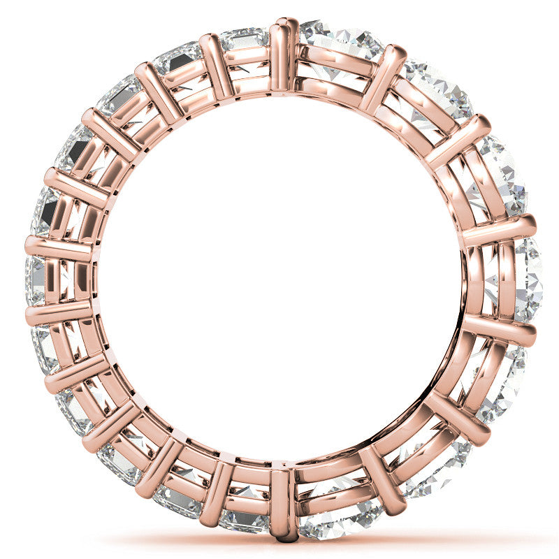 Round and Emerald Moissanite Duo Eternity Ring - 5.5mm