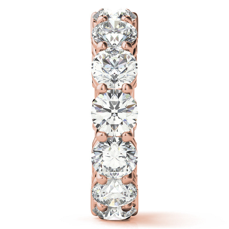 Round and Emerald Moissanite Duo Eternity Ring - 5.5mm