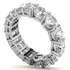Round and Emerald Moissanite Duo Eternity Ring - 5.5mm