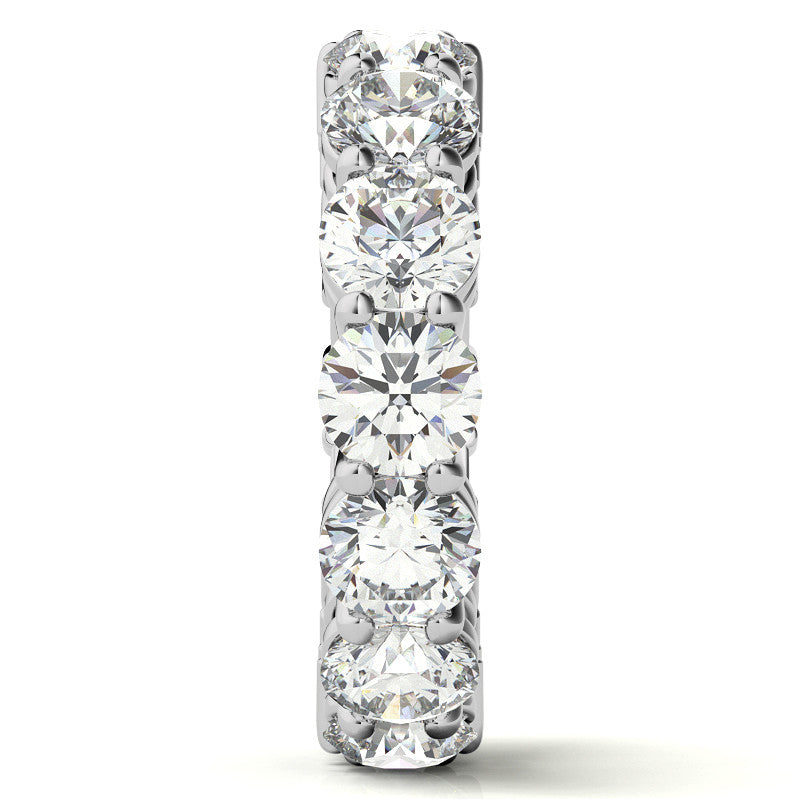 Round and Emerald Moissanite Duo Eternity Ring - 5.5mm