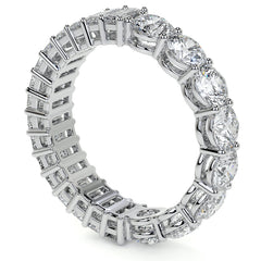 Round and Emerald Moissanite Duo Eternity Ring