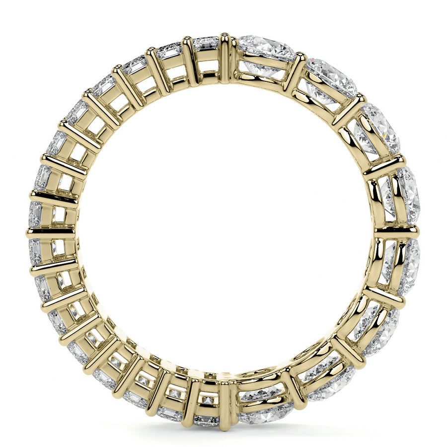 Round and Emerald Moissanite Duo Eternity Ring