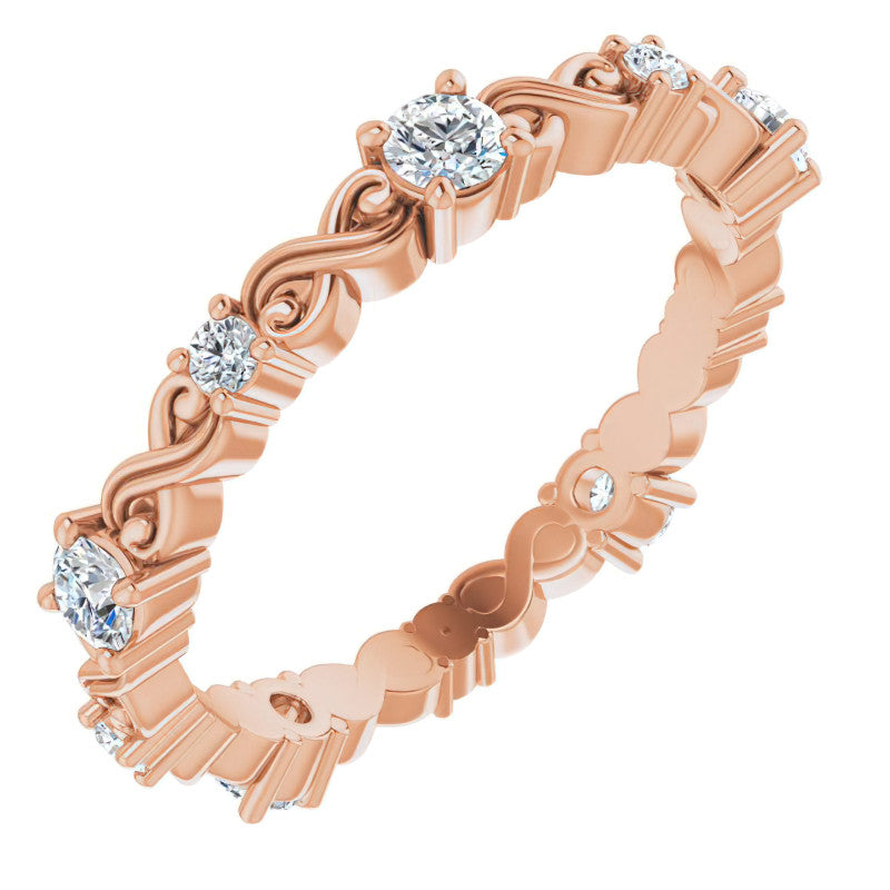 2.5mm Infinity Inspired Round Brilliant Moissanite Eternity Ring