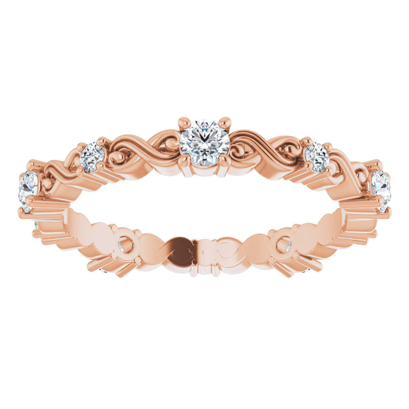 2.5mm Infinity Inspired Round Brilliant Moissanite Eternity Ring