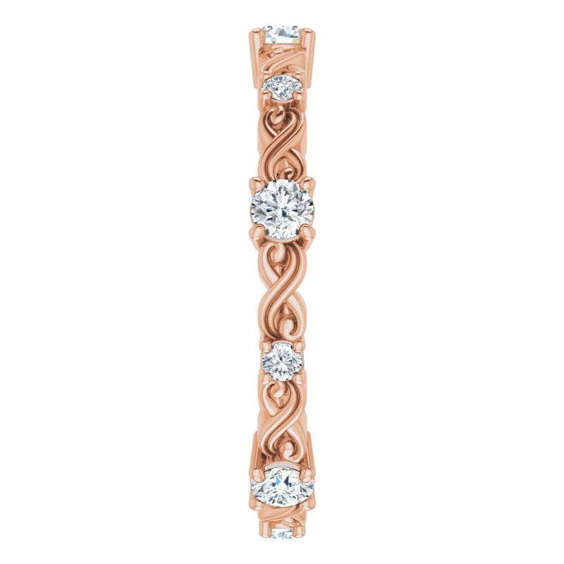 2.5mm Infinity Inspired Round Brilliant Moissanite Eternity Ring