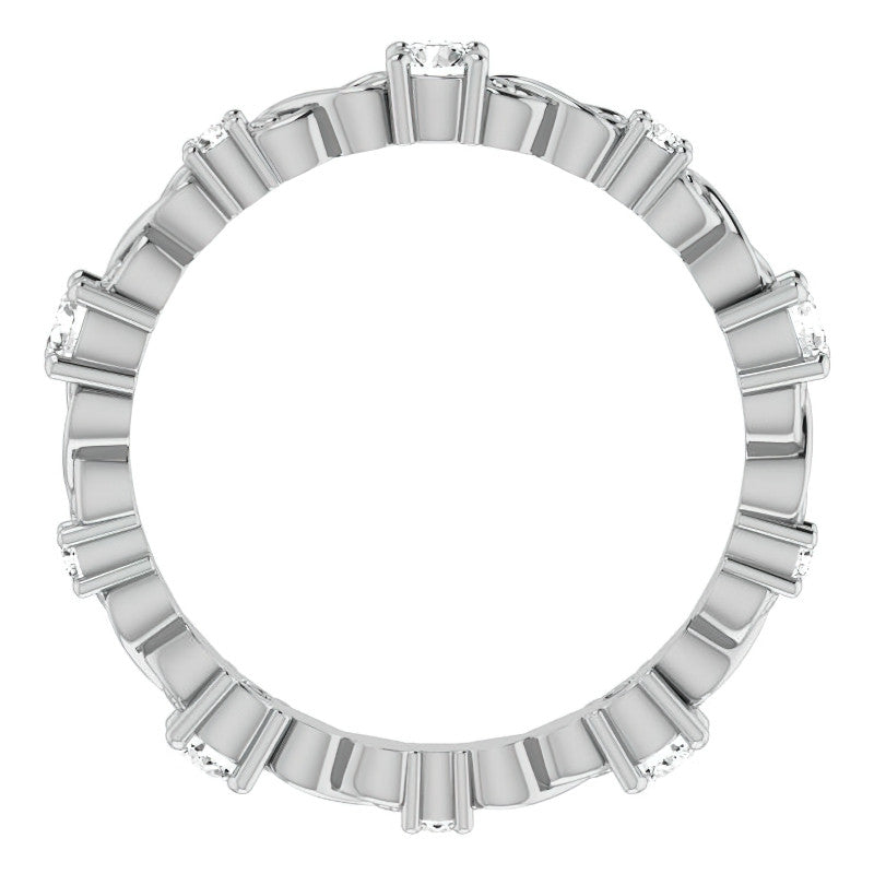 2.5mm Infinity Inspired Round Brilliant Moissanite Eternity Ring