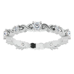 2.5mm Infinity Inspired Round Brilliant Moissanite Eternity Ring